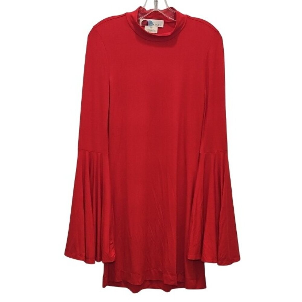 Free People Beach Flowy Bell Sleeve Dress Small New Red Party Stretch Retro